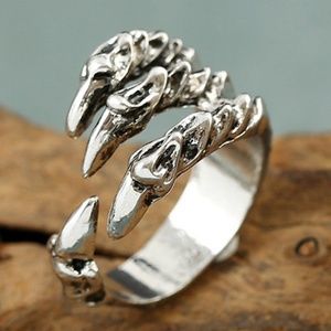 Titanium Steel Fashion Gothic Dragon Claw Ring